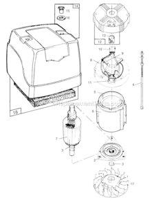 Electric Motor And Related Diagram and Parts List for 101120-0123-99  Briggs and Stratton Engine